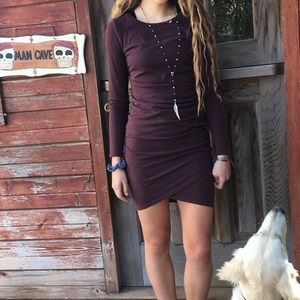 Maroon bodycon dress